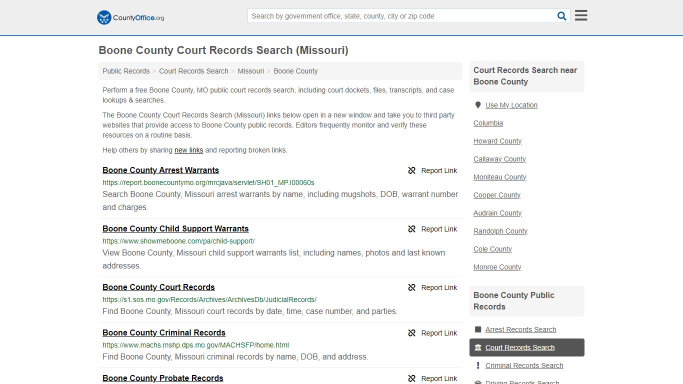 Boone County Court Records Search (Missouri) - County Office